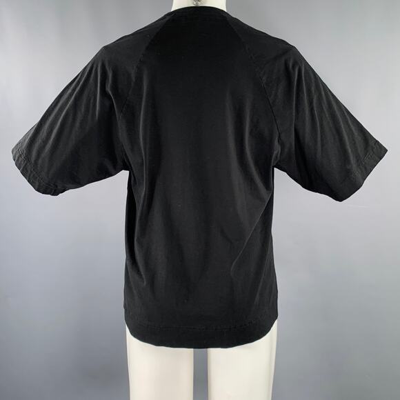 JULIUS_7 Size S Black White Graphic Cotton Crew Neck T-shirt - Picture 4 of 7